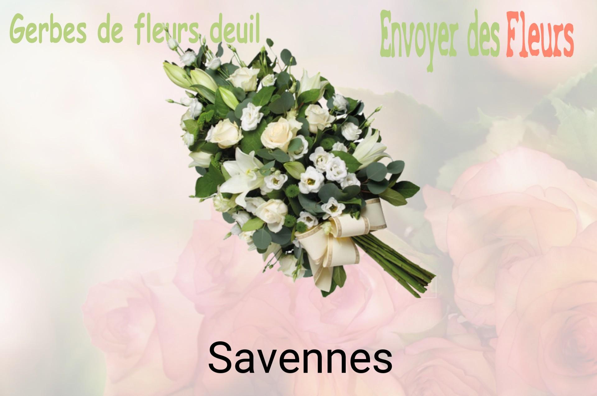 Gerbe de fleurs de deuil livrée à Savennes